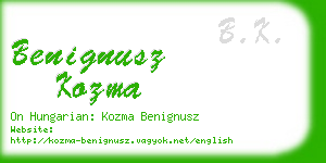 benignusz kozma business card